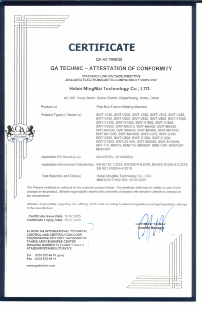 چین Hebei Boda Plastic Technology Co., Ltd. گواهینامه ها