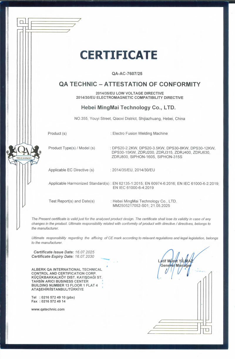چین Hebei Mingmai Technology Co.,Ltd گواهینامه ها